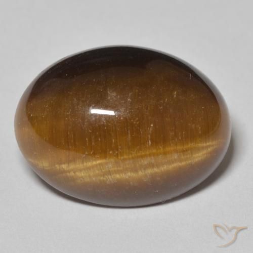 14.58ct Natural Marrón cálido Ojo de Tigre, Ovalada, Opaco