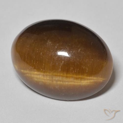 Ojo de Tigre Marrón cálido natural de 14.58 ct, Ovalada, Opaco