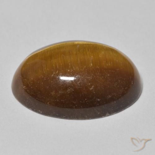 Ojo de Tigre Marrón cálido natural de 14.58 ct, Ovalada, Opaco