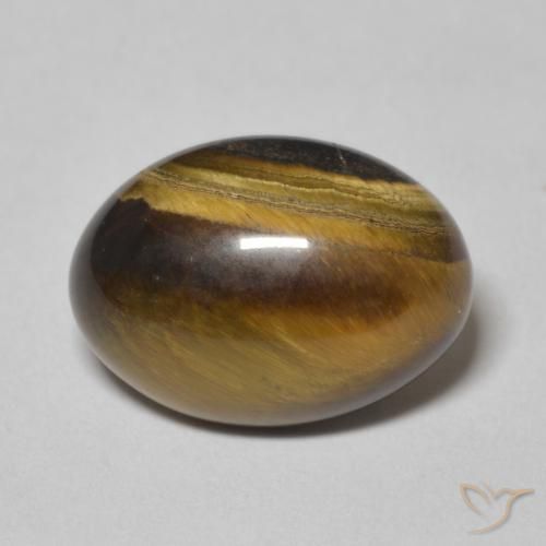 6.16ct Natural Marrón amarillento Ojo de Tigre, Ovalada, Opaco