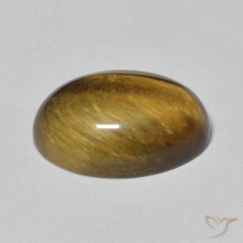 Ojo de Tigre Marrón amarillento natural de 6.16 ct, Ovalada, Opaco
