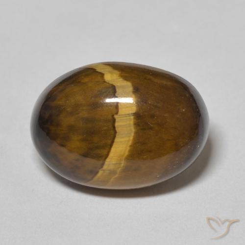 5.85ct Natural Marrón dorado Ojo de Tigre, Ovalada, Opaco
