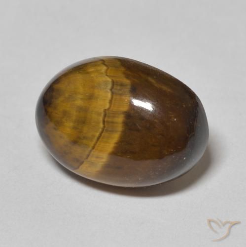 Ojo de Tigre Marrón dorado natural de 5.85 ct, Ovalada, Opaco