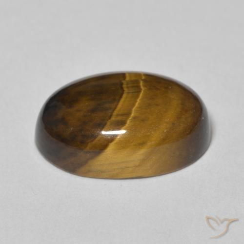 Ojo de Tigre Marrón dorado natural de 5.85 ct, Ovalada, Opaco