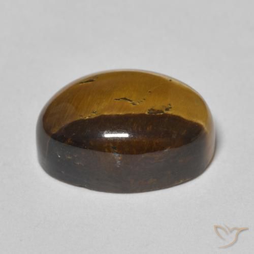 Ojo de Tigre Marrón cálido natural de 7.31 ct, Ovalada, Opaco