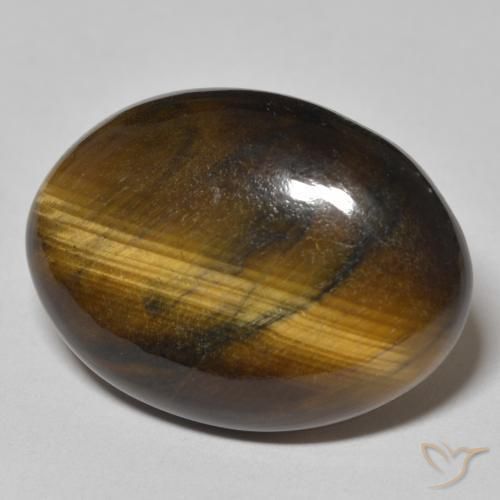 Ojo de Tigre Marrón cálido natural de 24.06 ct, Ovalada, Opaco