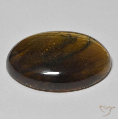 Ojo de Tigre Marrón cálido natural de 24.06 ct, Ovalada, Opaco