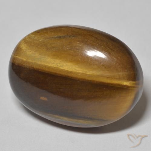Ojo de Tigre Marrón amarillento natural de 34.23 ct, Ovalada, Opaco
