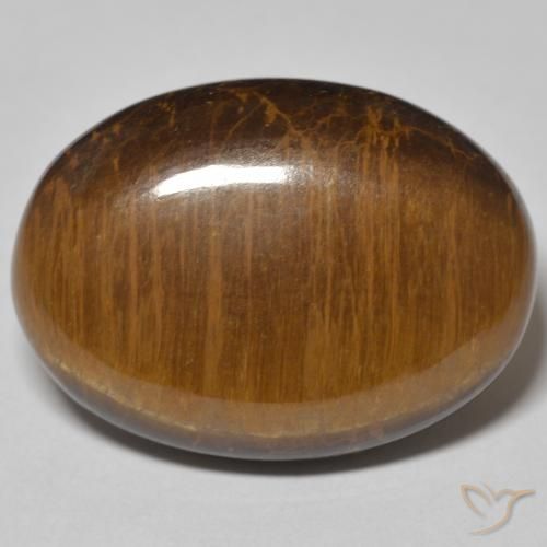 28.66ct Natural Marrón medio Ojo de Tigre, Ovalada, Opaco