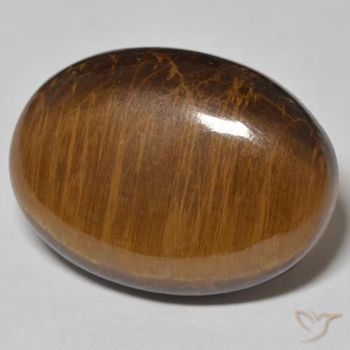 Ojo de Tigre Marrón medio natural de 28.66 ct, Ovalada, Opaco