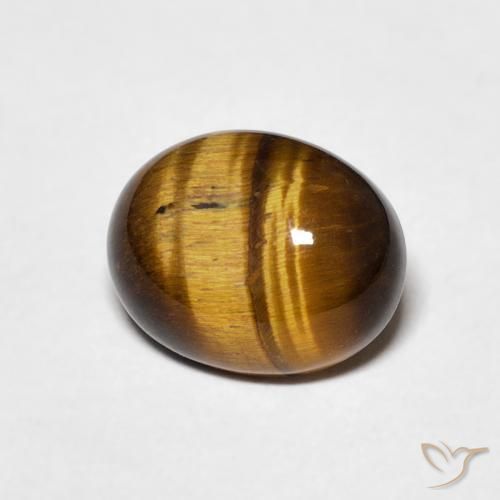 Ojo de Tigre Marrón dorado natural de 1.72 ct, Ovalada, Opaco