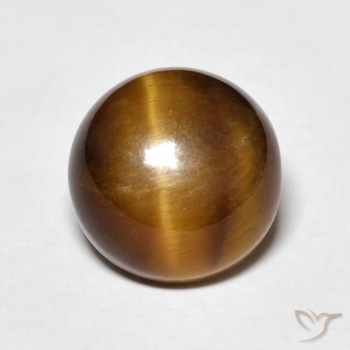 4.24ct Natural Marrón medio Ojo de Tigre, Redondo, Opaco