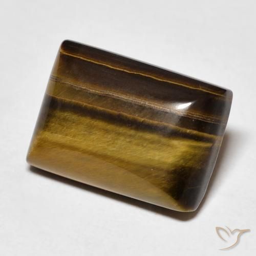 Ojo de Tigre Marrón dorado natural de 8.50 ct, Corte Baguette, Opaco