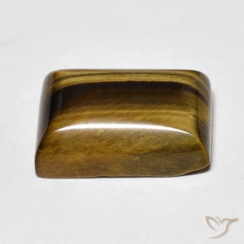 Ojo de Tigre Marrón dorado natural de 8.50 ct, Corte Baguette, Opaco