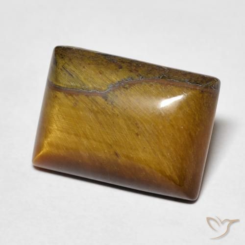 Ojo de Tigre Marrón dorado natural de 6.62 ct, Corte Baguette, Opaco