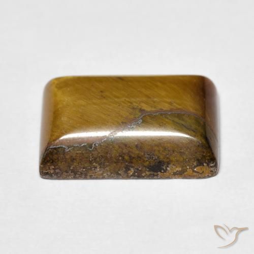 Ojo de Tigre Marrón dorado natural de 6.62 ct, Corte Baguette, Opaco