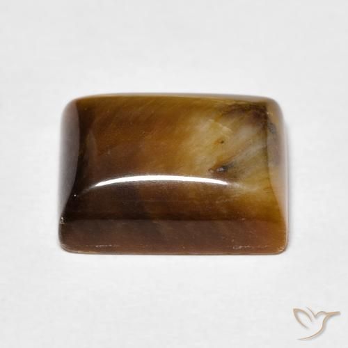 Ojo de Tigre Marrón dorado natural de 6.12 ct, Corte Baguette, Opaco