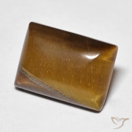 Ojo de Tigre Marrón cálido natural de 7.35 ct, Corte Baguette, Opaco