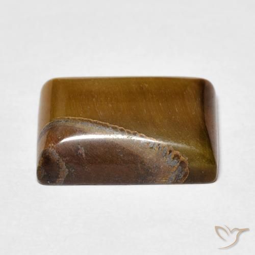 Ojo de Tigre Marrón cálido natural de 7.35 ct, Corte Baguette, Opaco