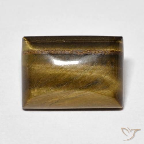 7.07ct Natural Medium Light-Brown Ojo de Tigre, Corte Baguette, Opaco