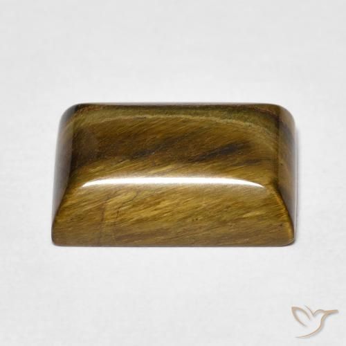 Ojo de Tigre Medium Light-Brown natural de 7.07 ct, Corte Baguette, Opaco