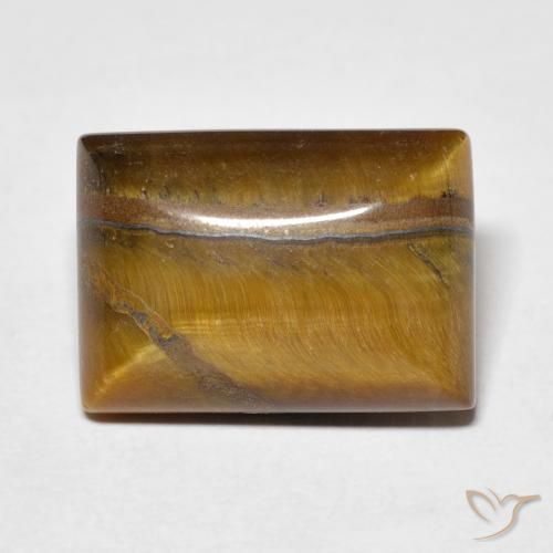 7.46ct Natural Marrón dorado Ojo de Tigre, Corte Baguette, Opaco