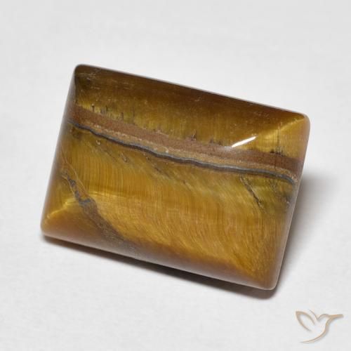 Ojo de Tigre Marrón dorado natural de 7.46 ct, Corte Baguette, Opaco