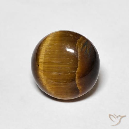 Ojo de Tigre Marrón medio natural de 1.71 ct, Redondo, Opaco