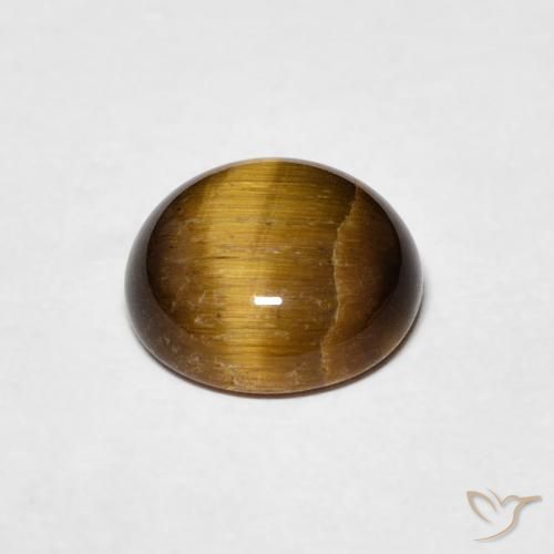 Ojo de Tigre Marrón medio natural de 1.71 ct, Redondo, Opaco