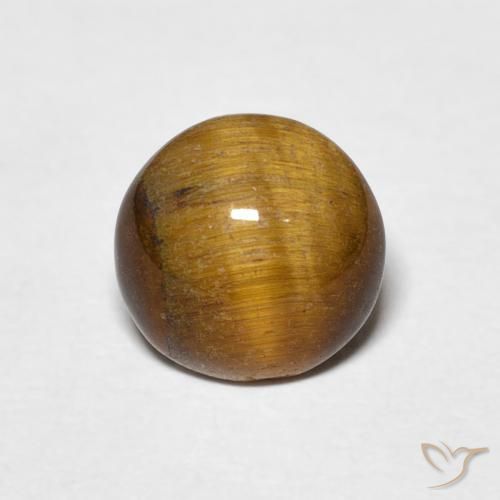 1.50ct Natural Marrón medio Ojo de Tigre, Redondo, Opaco