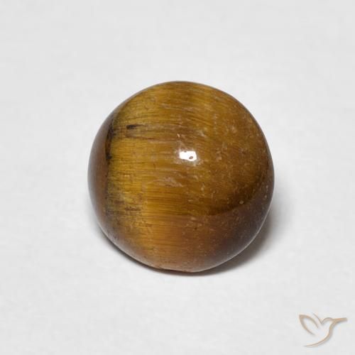 Ojo de Tigre Marrón medio natural de 1.50 ct, Redondo, Opaco