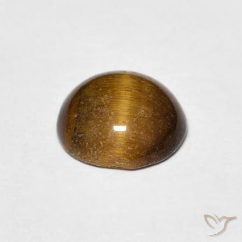 Ojo de Tigre Marrón medio natural de 1.50 ct, Redondo, Opaco