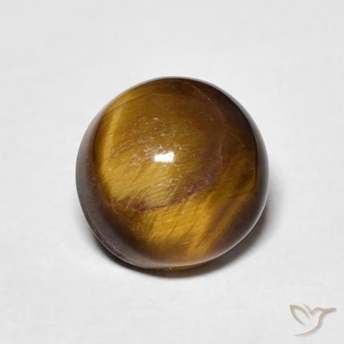 2.20ct Natural Marrón medio Ojo de Tigre, Redondo, Opaco