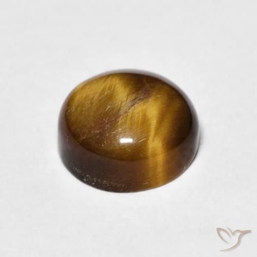 Ojo de Tigre Marrón medio natural de 2.20 ct, Redondo, Opaco