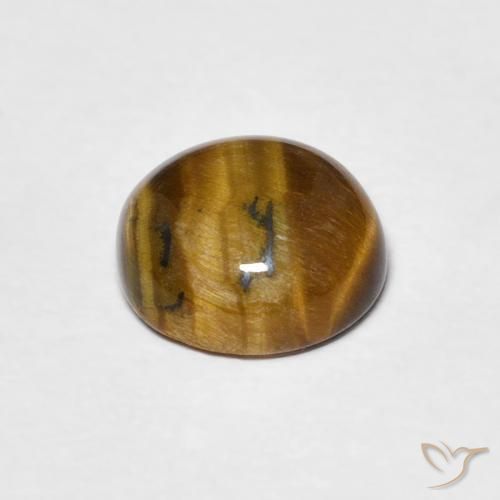 Ojo de Tigre Marrón dorado natural de 1.87 ct, Redondo, Opaco