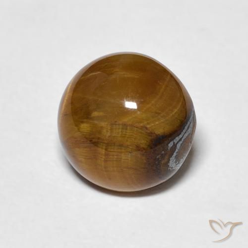 Ojo de Tigre Marrón medio natural de 2.13 ct, Redondo, Opaco