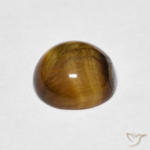 Ojo de Tigre Marrón medio natural de 2.13 ct, Redondo, Opaco