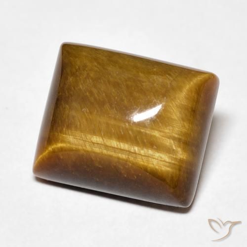 Ojo de Tigre Marrón cálido natural de 6.70 ct, Corte Baguette, Opaco