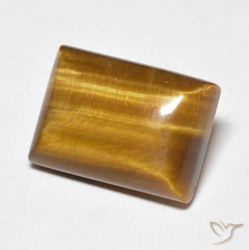 Ojo de Tigre Marrón cálido natural de 8.08 ct, Corte Baguette, Opaco