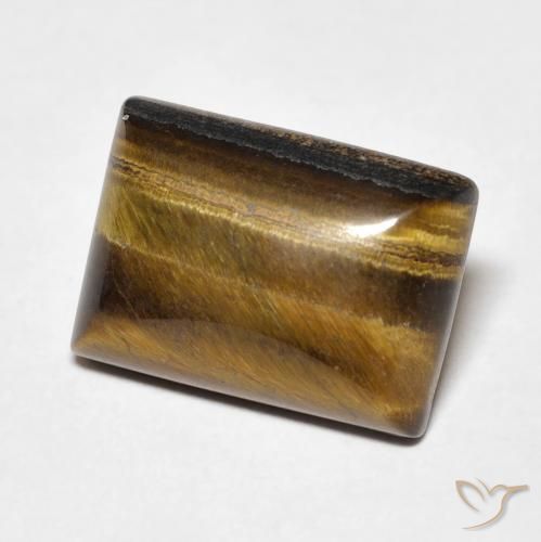 Ojo de Tigre Marrón medio natural de 7.83 ct, Corte Baguette, Opaco