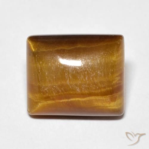 5.95ct Natural Marrón dorado Ojo de Tigre, Corte Baguette, Opaco