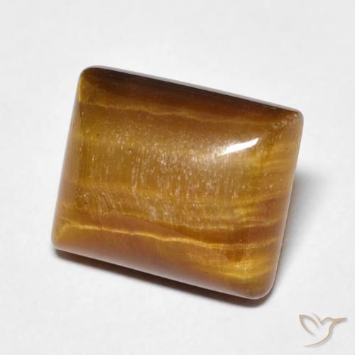 Ojo de Tigre Marrón dorado natural de 5.95 ct, Corte Baguette, Opaco