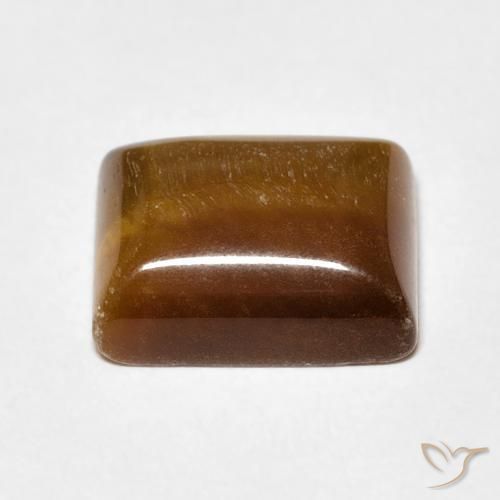 Ojo de Tigre Marrón dorado natural de 5.95 ct, Corte Baguette, Opaco
