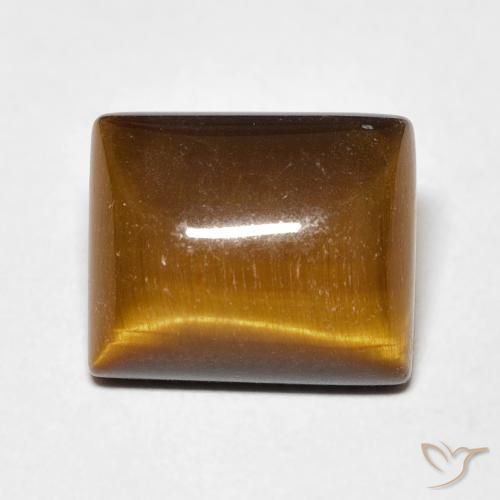 6.17ct Natural Marrón medio Ojo de Tigre, Corte Baguette, Opaco