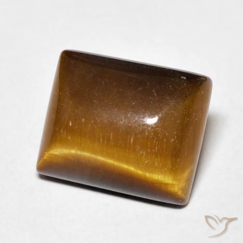 Ojo de Tigre Marrón medio natural de 6.17 ct, Corte Baguette, Opaco
