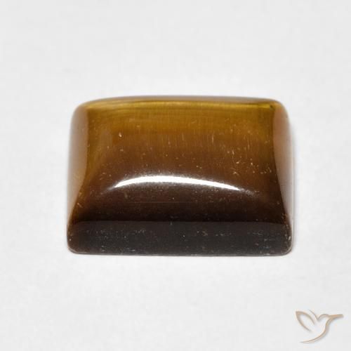 Ojo de Tigre Marrón medio natural de 6.17 ct, Corte Baguette, Opaco