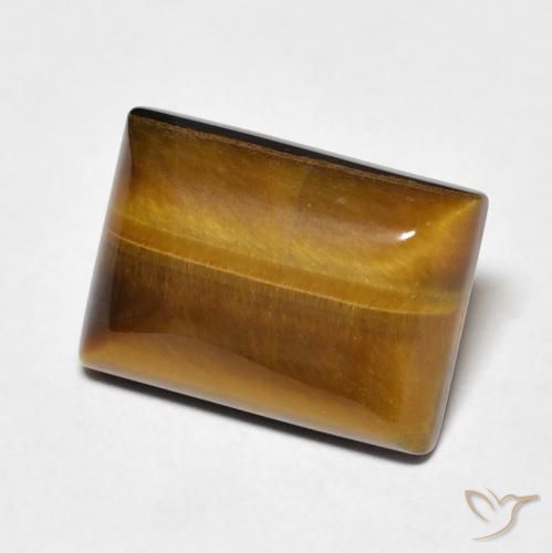 Ojo de Tigre Marrón cálido natural de 7.28 ct, Corte Baguette, Opaco