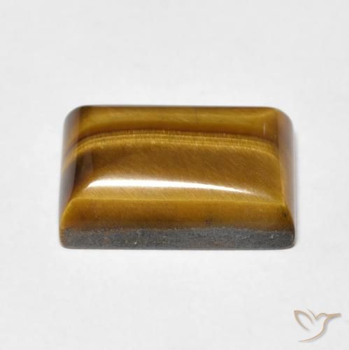 Ojo de Tigre Marrón cálido natural de 7.28 ct, Corte Baguette, Opaco