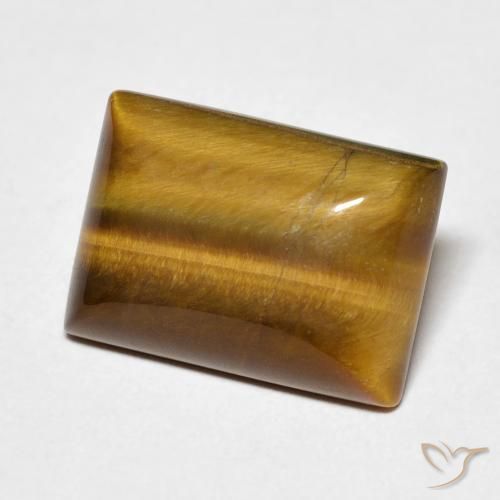 Ojo de Tigre Marrón cálido natural de 6.17 ct, Corte Baguette, Opaco