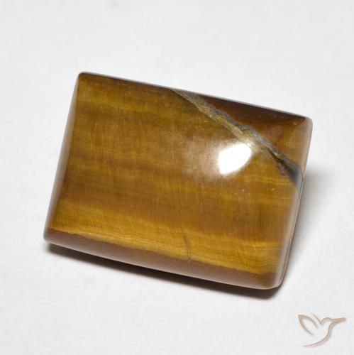 Ojo de Tigre Marrón dorado natural de 8.52 ct, Corte Baguette, Opaco